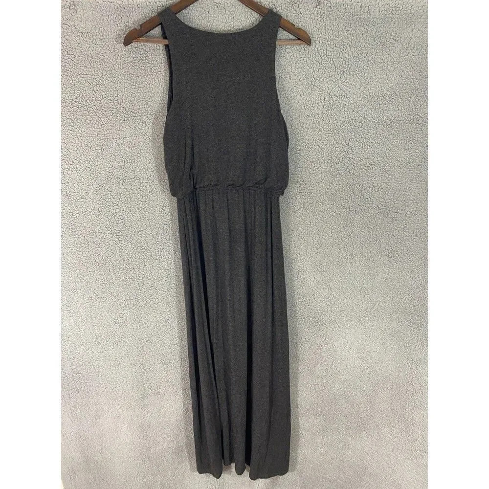 LOFT womens sleeveless maxi dress gray XS blousoon stretch minimalist - Picture 2 of 8